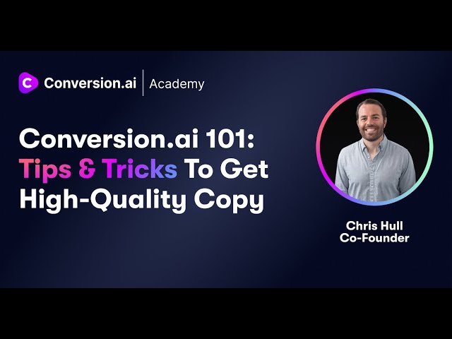 Conversion.ai 101 | How to use Jarvis to write your copy (official)