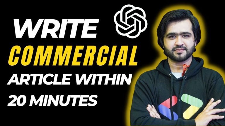 Chat GPT | Best Method To Write Commercial Article Using Open Ai