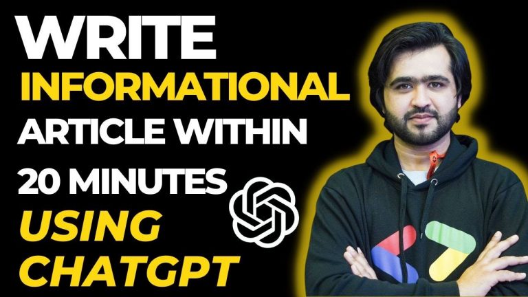 Chat GPT | Secret Method To Write Informational Article Using Open AI