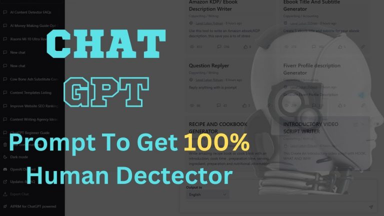 Chat GPT – Pass Detection 100% Human Written With This Prompt