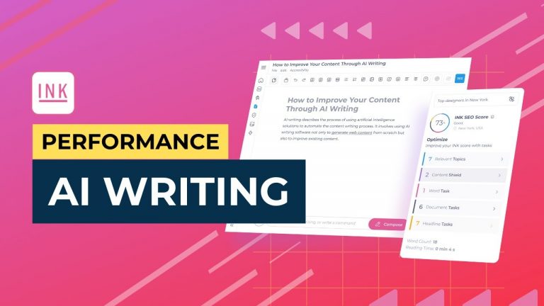 INK AI Writer – create high-performing content through our patented content performance technology