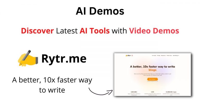 AI Demos | 10x Faster Writing with Rytr.me | Rytr.me Demo