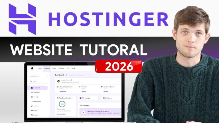 Hostinger Website Builder Tutorial 2026 (Step by Step)