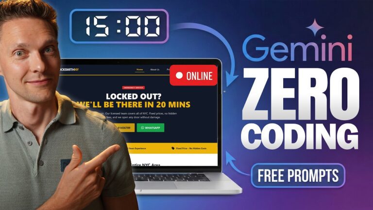 Build & Launch a Website in 15 Minutes with Gemini 3 (Free Prompts)