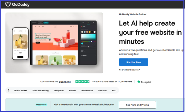 GoDaddy AI Website Builder