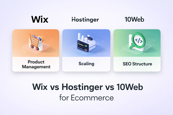 Wix vs Hostinger vs 10Web for Ecommerce Product Management, Scaling, and SEO Structure